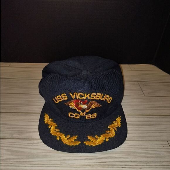 Vintage USS Vicksburg CG-69 Navy Eagle Hat Cap New Era Design Model Made In USA - Picture 1 of 9